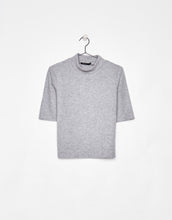 Ecologically grown cotton T-shirt with high neck