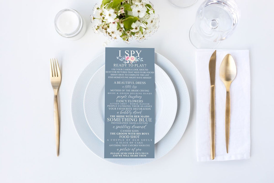 I spy wedding card ad lib card