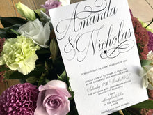 Classic black and white wedding invitation