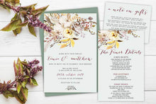 Whimsical watercolour Wedding invitation Autumn colours
