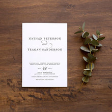 classic black and white wedding invitation