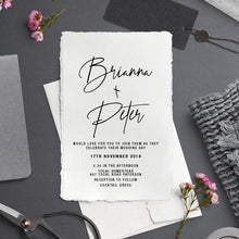 classic black and white wedding invitation deckle paper indi handmade paper