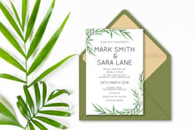 Watercolour leaf Wedding invitation
