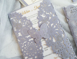 butterfly laser cut invitation