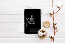 Classic black and white wedding invitation design