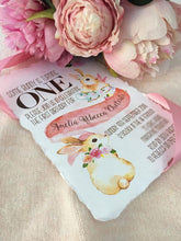 bunny themed 1st birthday invitation high tea