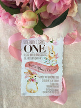 bunny themed 1st birthday invitation high tea