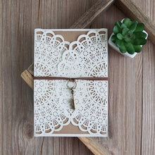 boho bohemian look laser cut wedding invitation