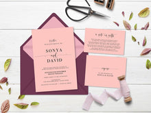 blush pink wedding invitation