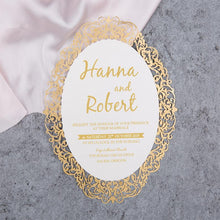 mirror foil wedding invitation