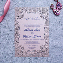 flat laser cut invitation with lace border