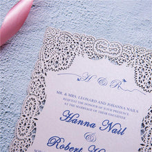 flat laser cut invitation with lace border