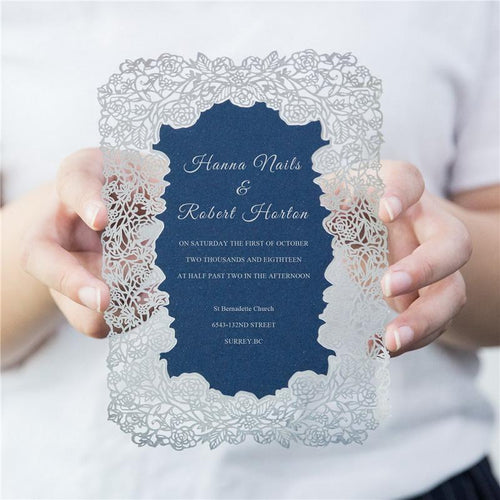 mirror foil wedding invitation
