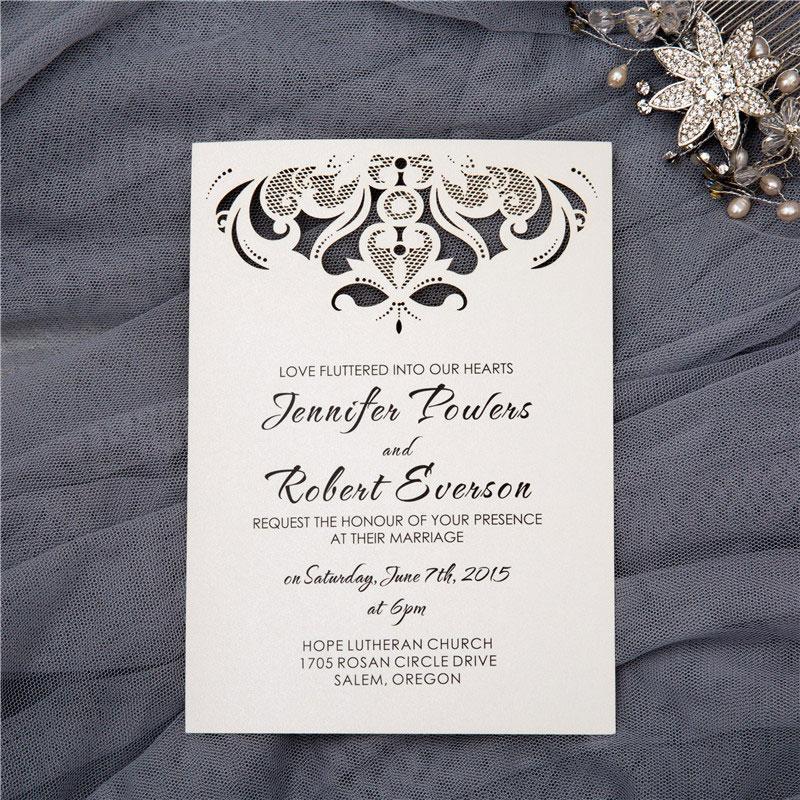 flat laser cut invitation