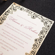 pattern laser cut wedding invitation