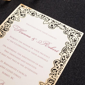 pattern laser cut wedding invitation