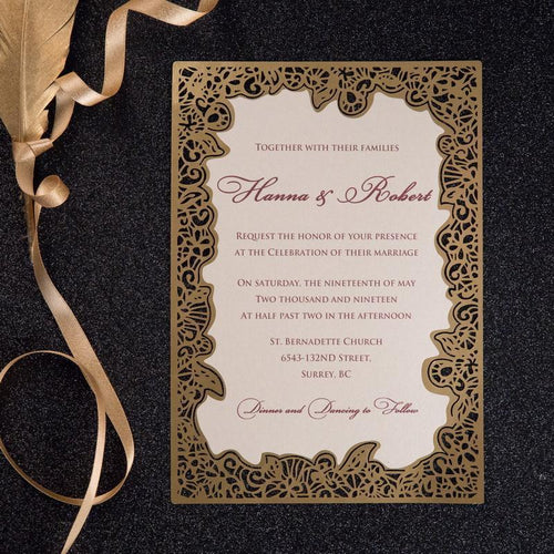 'Pattern Border Mirror' - Laser cut Flat Card
