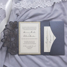 laser cut pocket invitation witrh flower design