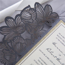 laser cut pocket invitation witrh flower design