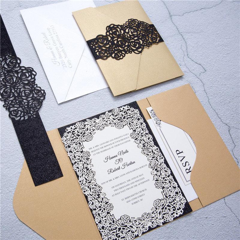 luxurious pocket fold invitation