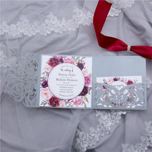 classic silver laser cut wedding invitation