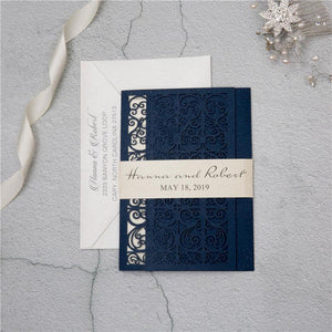 luxurious laser cut gate wedding invitation