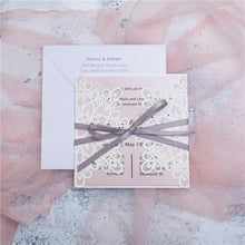 snowflake gate fold white laser cut invitation