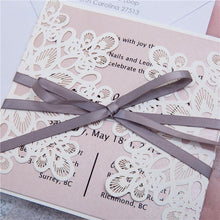 snowflake gate fold white laser cut invitation