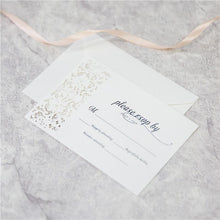 Laced Pocket White - Laser cut & Ribbon - DIY Set