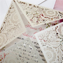 champagne gold laser cut wedding invitation