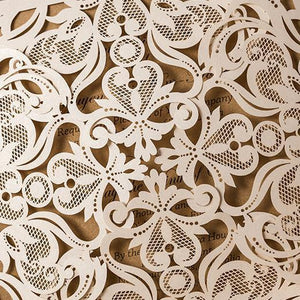 white laser cut wedding invitation