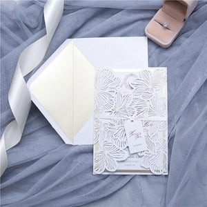 flower laser cut wedding invitation