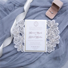 flower laser cut wedding invitation