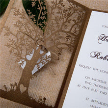 laser cut tree wedding invitation