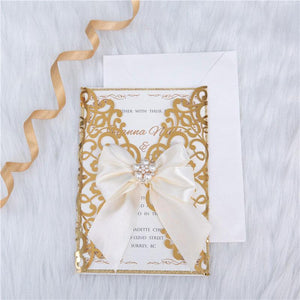 mirror foil gate fold wedding invitation