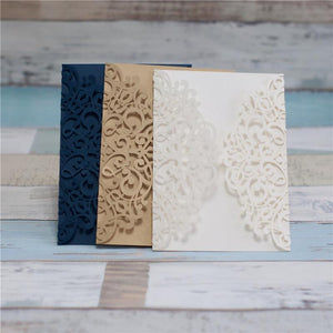 laser cut gate fold wedding invitation