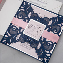 lace laser cut wedding invitation