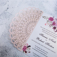 boho bohemian look laser cut wedding invitation