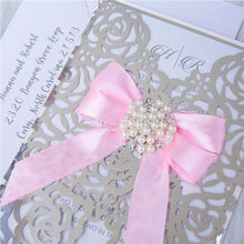 mirror foil gate fold wedding invitation