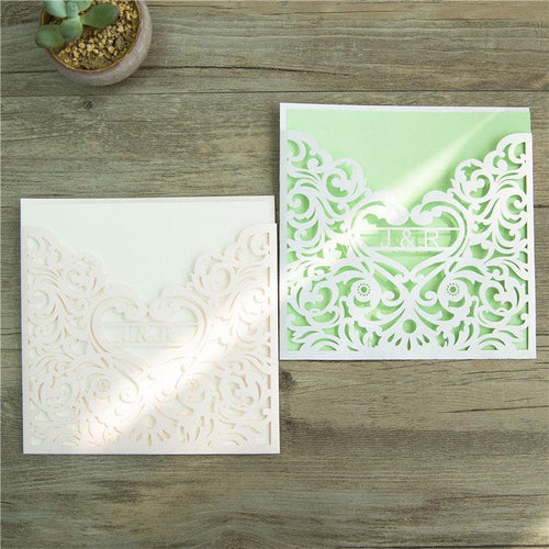 personalised sleeve pocket laser cut invitation