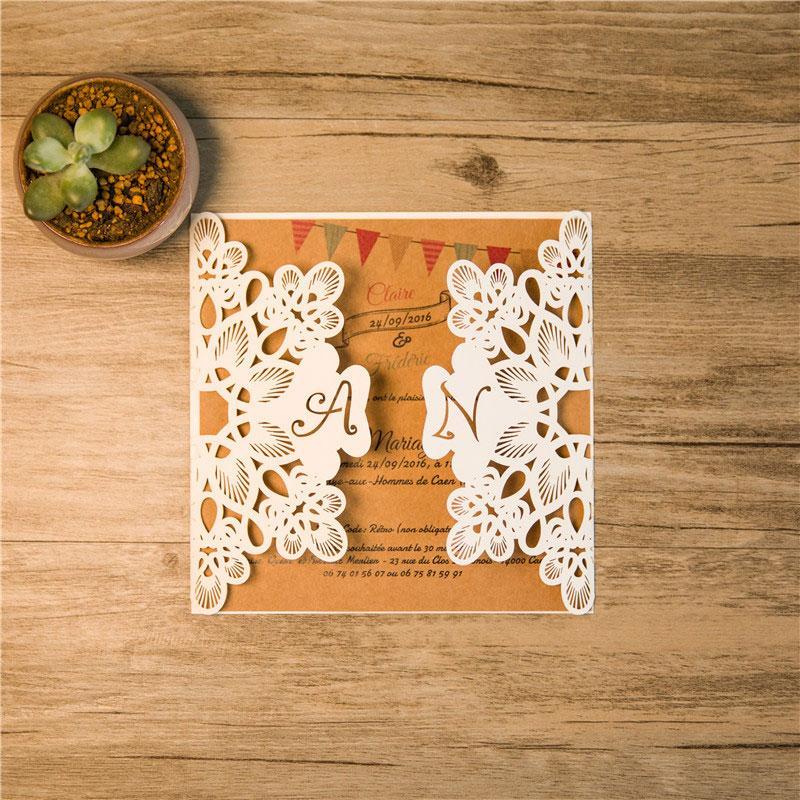 personalised snowflake gate fold laser cut invitation