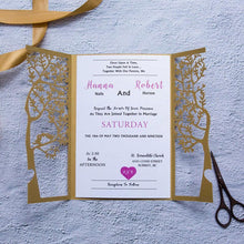 laser cut tree wedding invitation