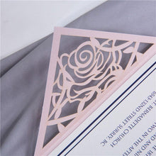 blush roses laser cut wedding invitation