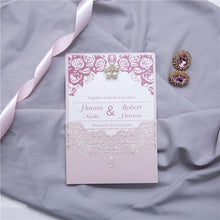 laser cut sleeve wedding invitation
