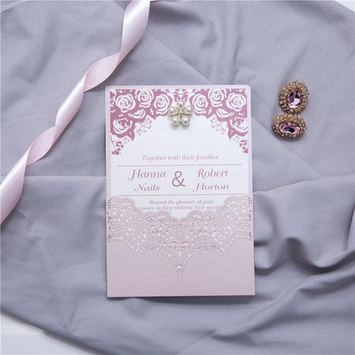 laser cut sleeve wedding invitation