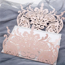 blush laser cut wedding invitation