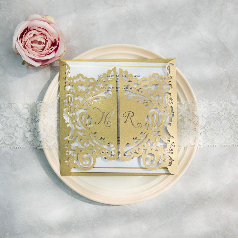 personalised gate fold laser cut invitation