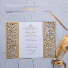 leaf laser cut wedding invitation