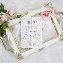 paris eiffel tower white laser cut invitation