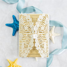 beach laser cut wedding invitation